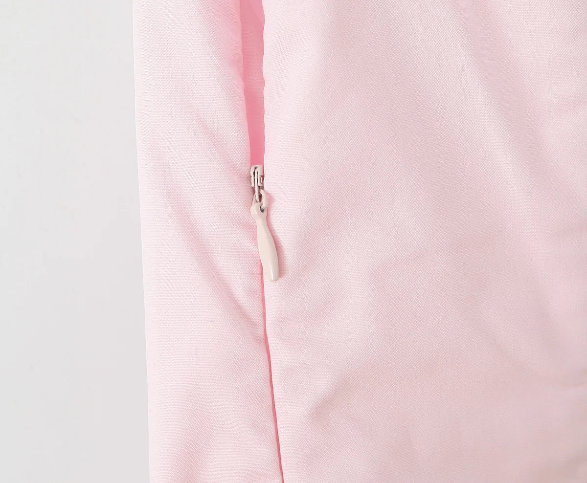 LIZAKOSHT  -  Summer Women Pink Bow Ruched Chest Corset Style Sling Dress Front Buttons Pleated Low Waist Ball Gown Swing Short Dresses Robe