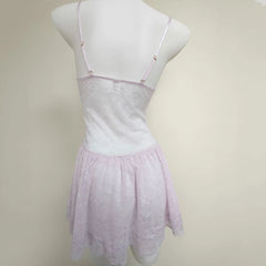LIZAKOSHT  -  Cute Purple Suspender Nightdress with Panties Sexy Lingerie Nightgowns See Through Lace Flower Home Clothes Women's Pajamas