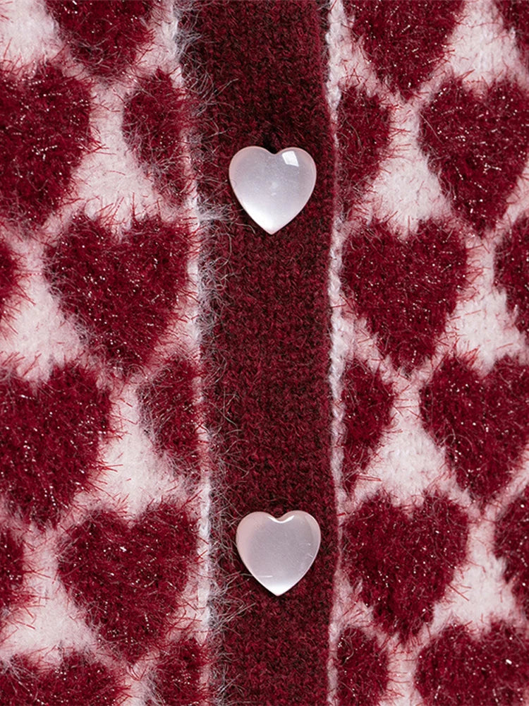 LIZAKOSHT  -  Heart Shaped Knitted Vest Sweater Waistcoat Round Neck Slim Fit Sleeveless Cardigan Knitwear Warm Fashion Women Tank Top SPring