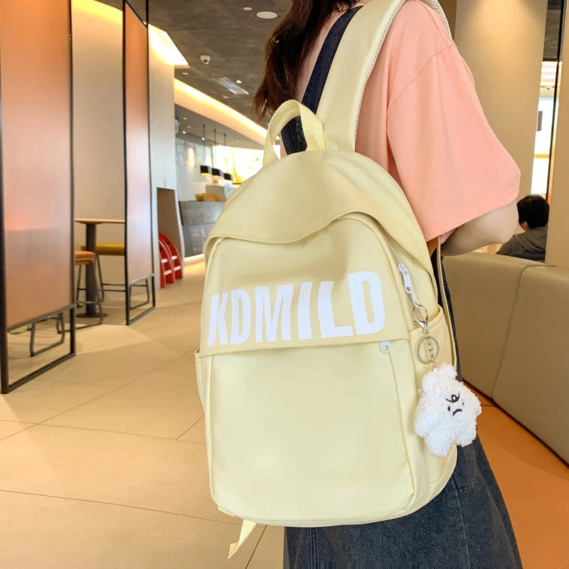 LIZAKOSHT  -  New Nylon Women Backpack Fashion Letter Waterproof Laptop Backpack Cute Girls Boys Schoolbag For Female Students Travel Book Bag