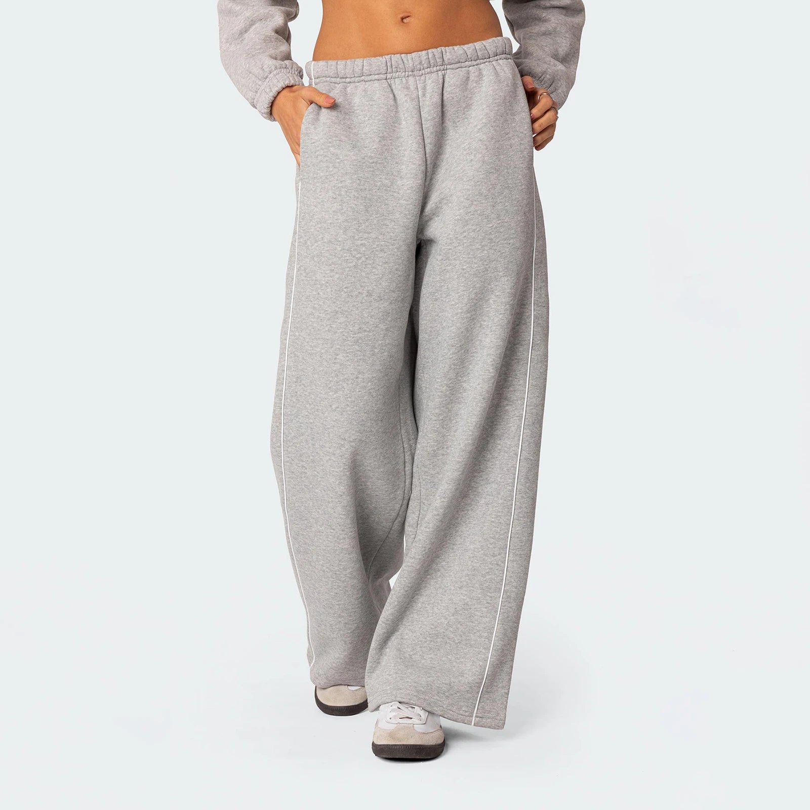 LIZAKOSHT  -  Women's Casual Joggers Sweatpants Spring Fall Drawstring High Waist Wide Leg Trousers Baggy Athletic Sweatpants