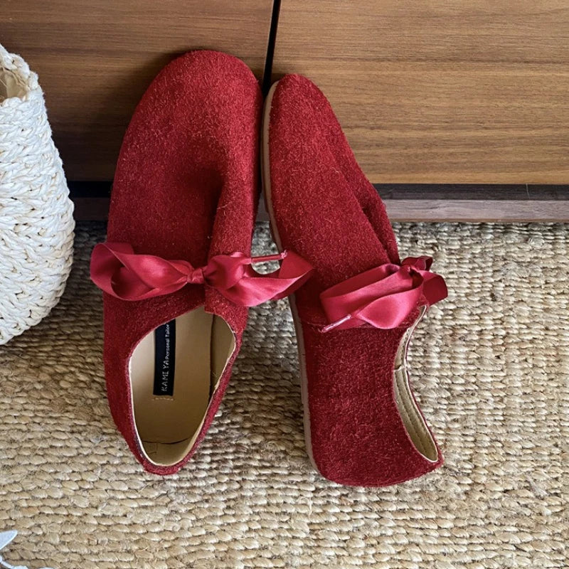 LIZAKOSHT  -  Suede Fashion Flat Shoes Women Shallow Round Toe Casual Shoes Female Retro Designer Footwear Women Zapatos De Mujer