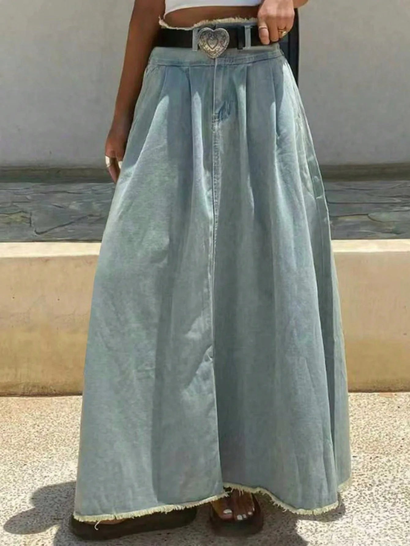 LIZAKOSHT  -  Spring New American Style Casual Elegant Versatile Denim Skirt Straight Cut Long Casual Chic Midi Skirt for Daily Wear