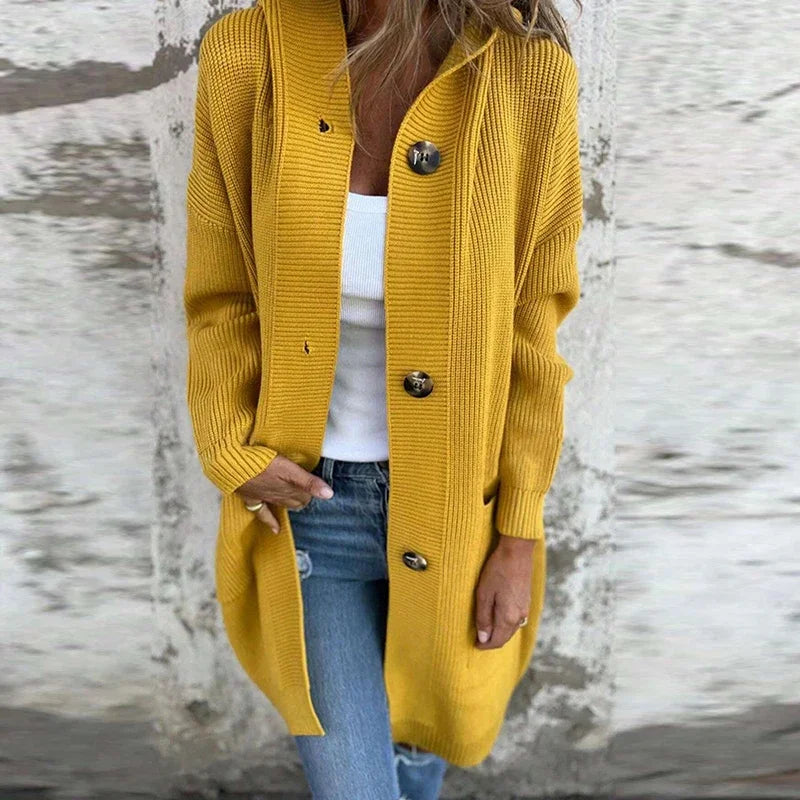 LIZAKOSHT  -  New Autumn Winter Sweater Cardigan Women Casual Long Sleeve Button Hoodies Coat Female Casual Knitted Sweater Long Jacket