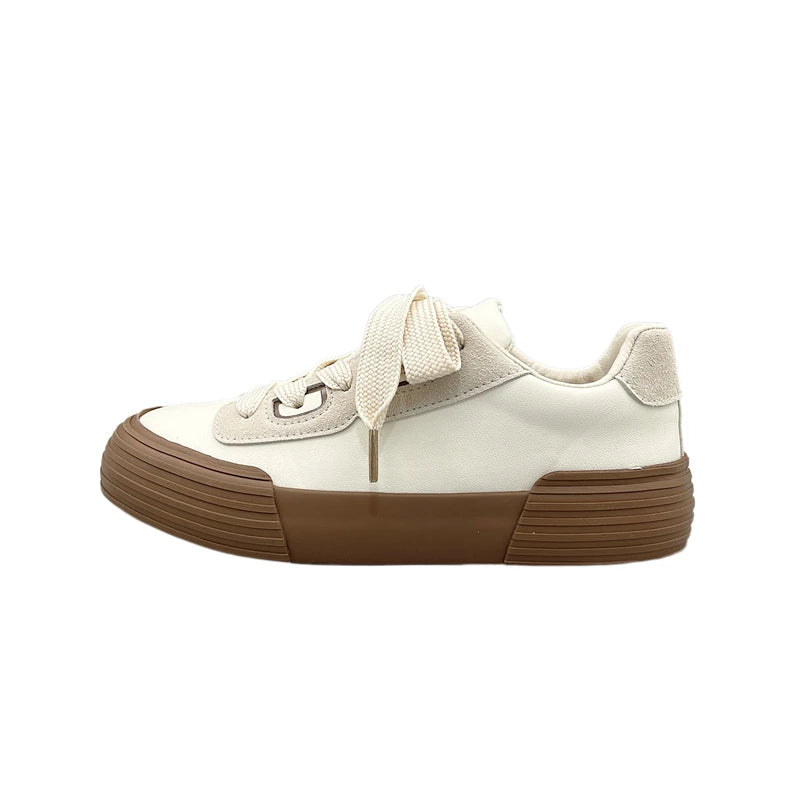Lizakosht American Retro Caramel Canvas Shoes Women's Spring Versatile I Korean Edition Student Thick Sole Casual Board Shoes