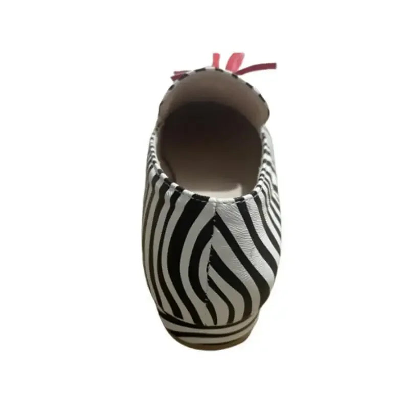 LIZAKOSHT  -  New Women's Shoes Spring Autumn Tassel Low Heel Round Head Large 40-43 Shallow Mouth Leopard Pattern Casual Lofers Shoes