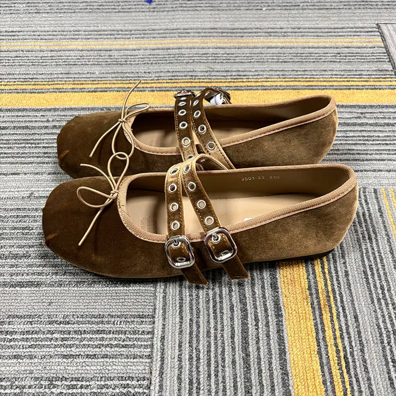LIZAKOSHT  -  Soft Female Round Toe Footwear Women Mary Janes Lolita Shoes New Silk Fashion Buckle Strap Elegant Shallow Ladies Flats Shoes