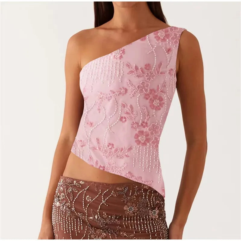 LIZAKOSHT  -  Fashion Print Beading Short Dress For Women Halter Sleeveless Lace Up Backless  Vestidos 2025 Summer Elegant Lady Beach Dresses