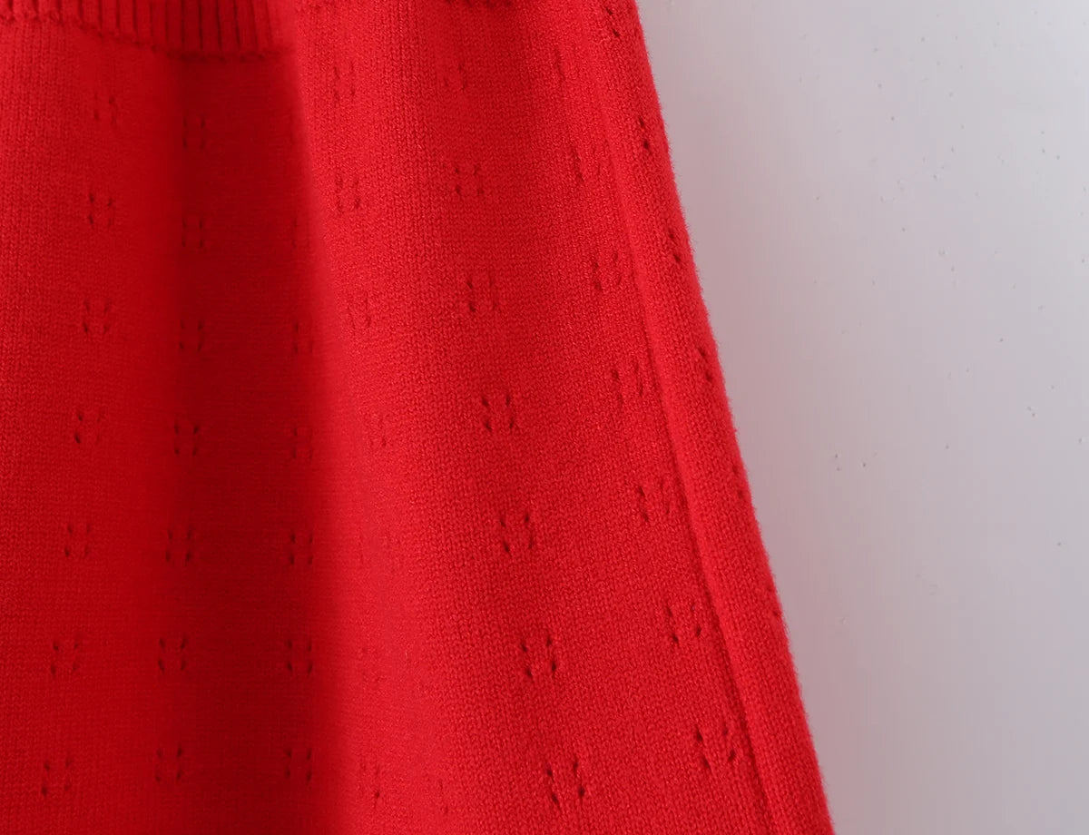 LIZAKOSHT  -  CHIC Wave O neck Rib Knitted Mini Sleeveless Dress Women Slim Waist Spliced Ruffles A-line Hem Knitting Dresses Short Sun Robe