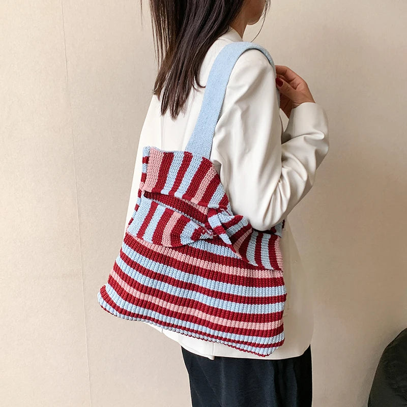 LIZAKOSHT  -  Trendy Designer Knit Shoulder Bags for Women Handbags and Purses New Fashion Casual Totes Messenger Bags High Quality