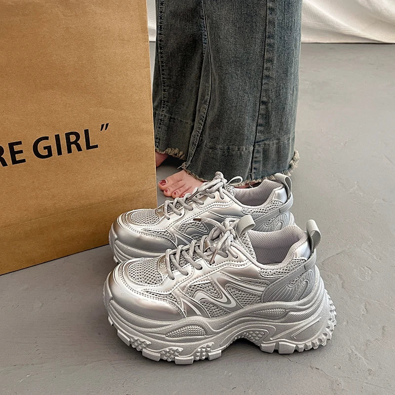 LIZAKOSHT  -  Womens Sneakers Shoes On Platform Tennis Female Roses Mesh Thick Sole Trainers Casual Summer Leisure Women's Sneakers Summe