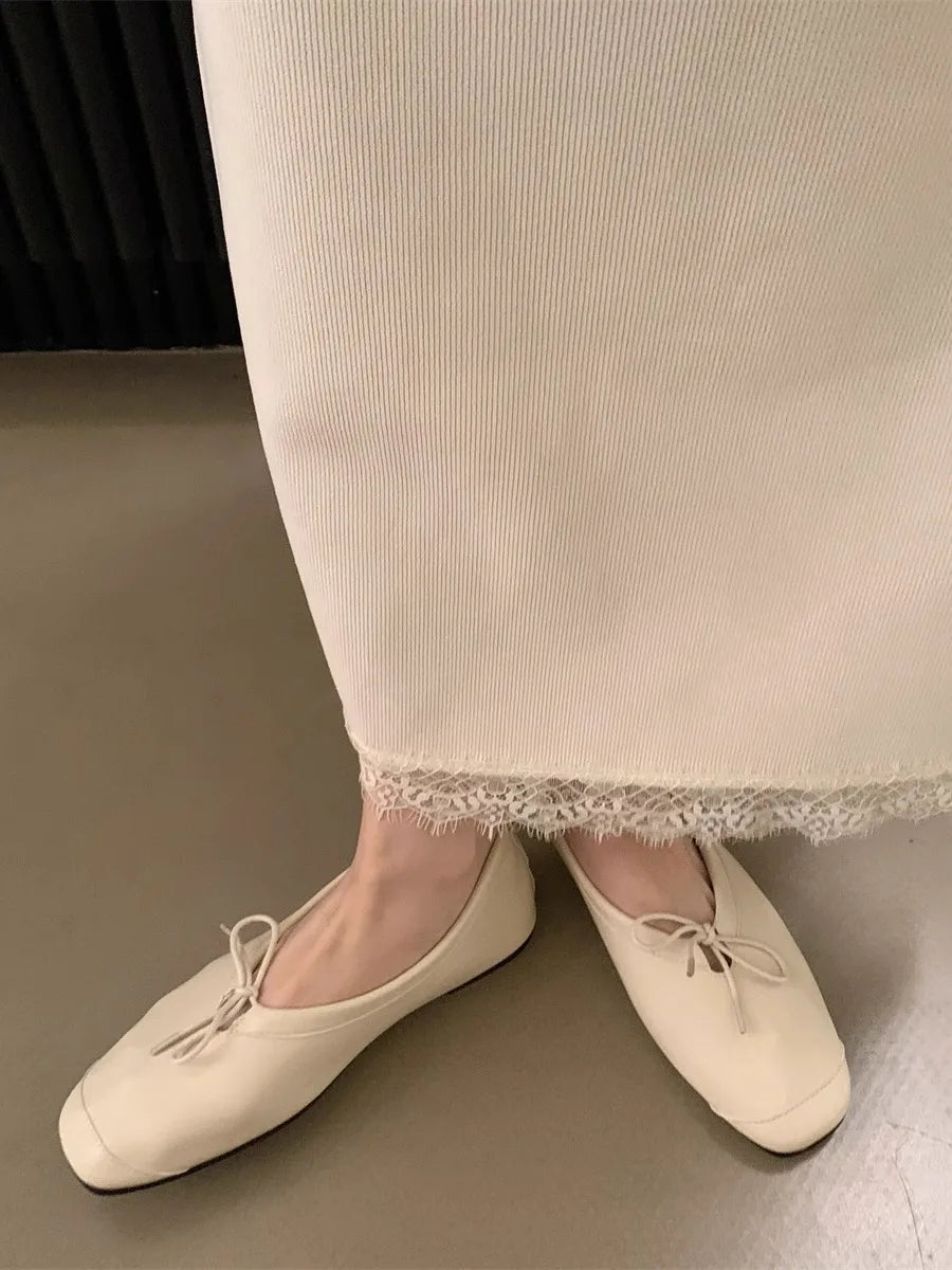 LIZAKOSHT  -  Women's Vintage Flats Comfortable Leather Ballet Shoes Female Soft Dress Shoes Mujer Slip On Loafers Mujer New Woman Shoes
