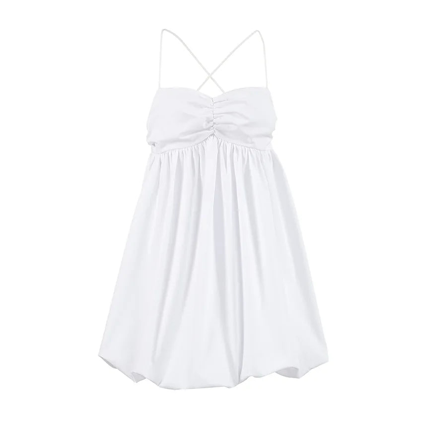 LIZAKOSHT  -  Sexy White Suspender Skirt Women's Seaside Chest Wrap A-word Skirt Short Women's Clothing