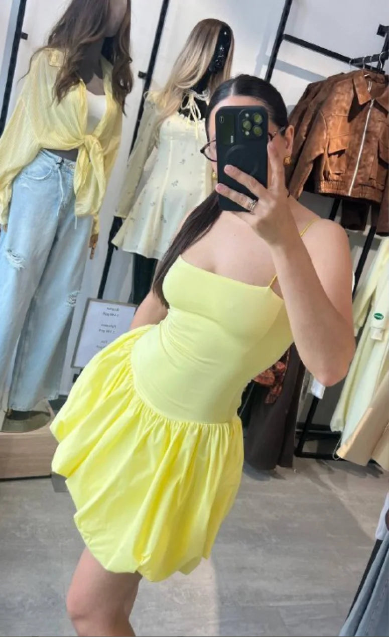 LIZAKOSHT  -  Spring Slim Temperament Dress Sexy Perspective Sling Hip Women's Short Skirt