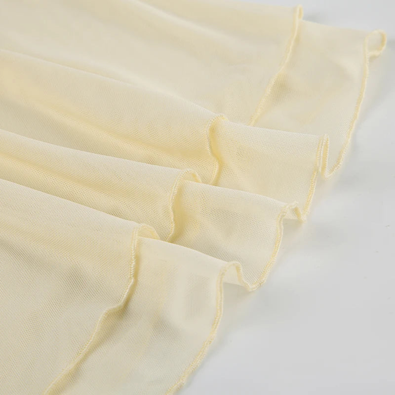 LIZAKOSHT  -  Women Boho Chic Ruffled Lace V-neck Tank Top Bow Tied Sleeveless Light Yellow Sexy Crop Tops Summer Holiday Camisole