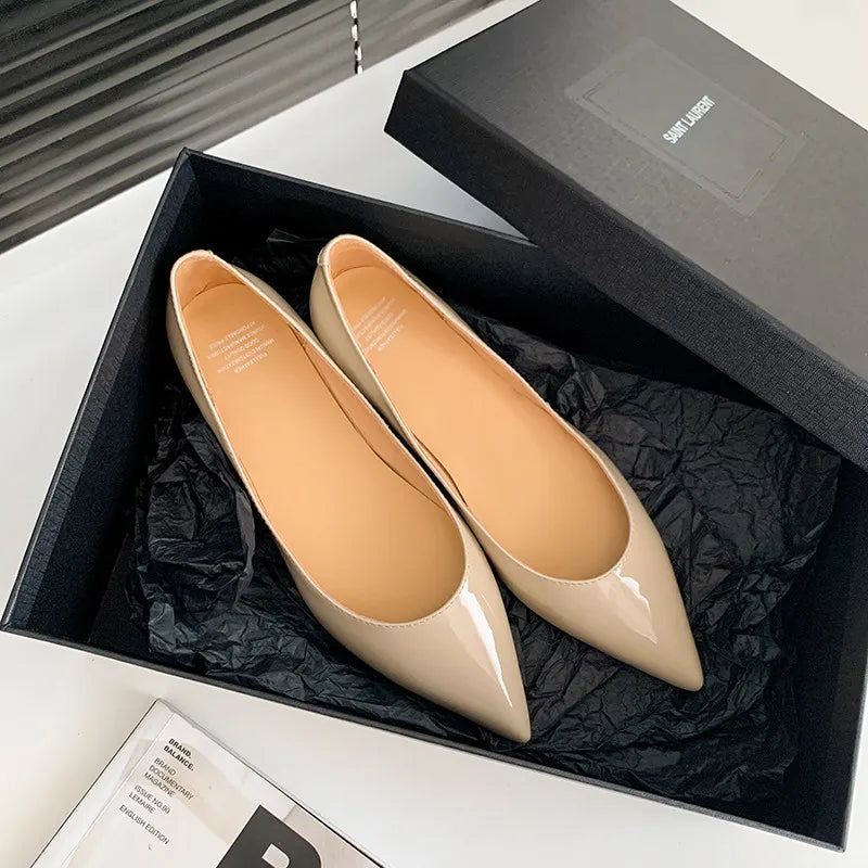 LIZAKOSHT  -  Fashion Women's Shoes New High Quality Genuine Leather Pointed Shallow Mouth Flat Shoes Daily Commuters Lightweight Shoes