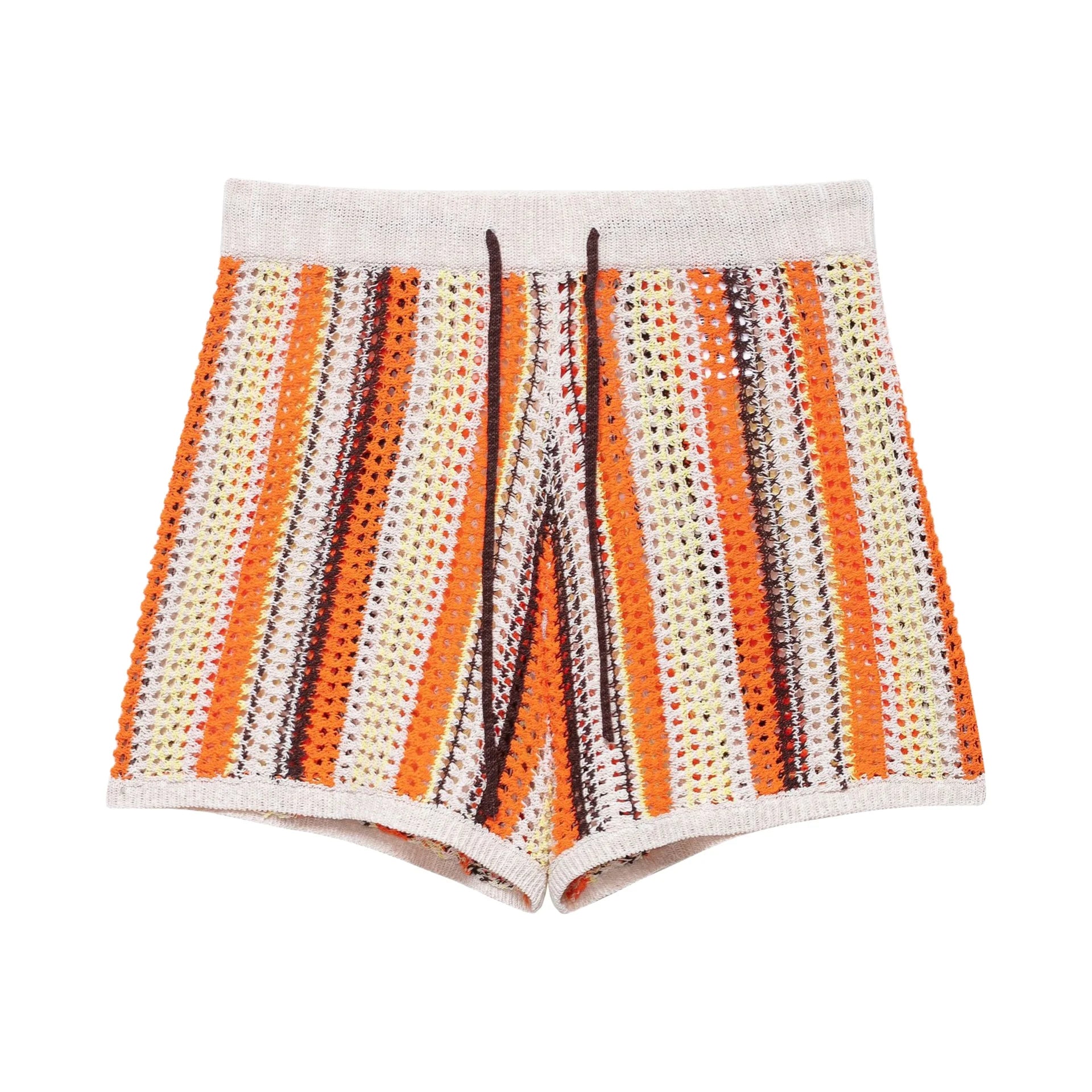 LIZAKOSHT  -  Casual Knitted Drawstring Stripe Shorts Women's Comfortable Spring New Style Breathable Elastic Waist Three-quarter Length Pants