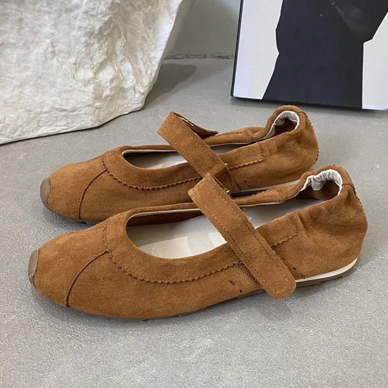 LIZAKOSHT  -  Women Flat Shoes Fashion Round Toe Ladies Casual Dress Mary Jane Shoes Soft Flat Heel Outdoor Single Shoes New Woman Shoes