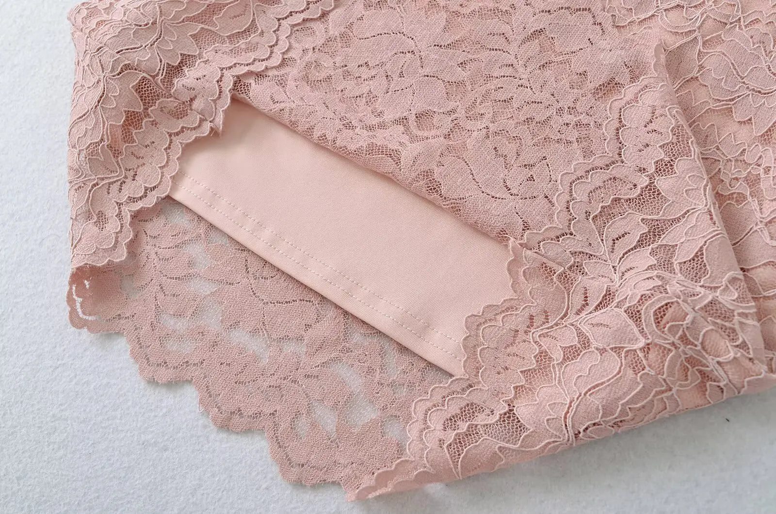 LIZAKOSHT  -  Pure Desire Style Sexy One-word Collar Slim-fit Lace Hollow Waist Hip Skirt Short Sleeve Dress Short Skirt Women's Clothing