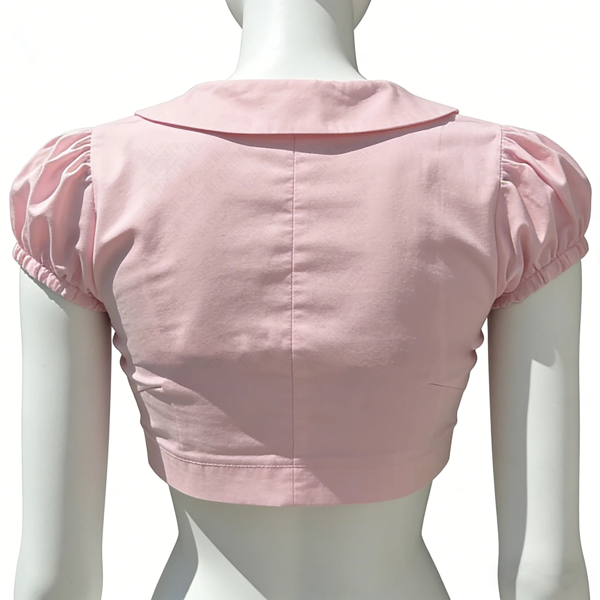 LIZAKOSHT  -  Cute Sweet Y2K Woman's Peter Pan collar Clothing Maiden Pink Slim Shirts Lovely Korean Harajuku Tee Aesthetic Summer Daily Tops
