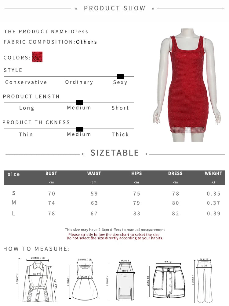 LIZAKOSHT  -  Square Collar Dress Women Sexy Sleeveless Christmas Shiny Thread Patchwork Wild Hottie Party Club Peach Hip Mini Bodycon