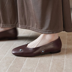 LIZAKOSHT  -  Fashion Women's Shoes New High Quality Genuine Leather Shoes Round Head Shallow Mouth Flat Shoes Lightweight Shoes