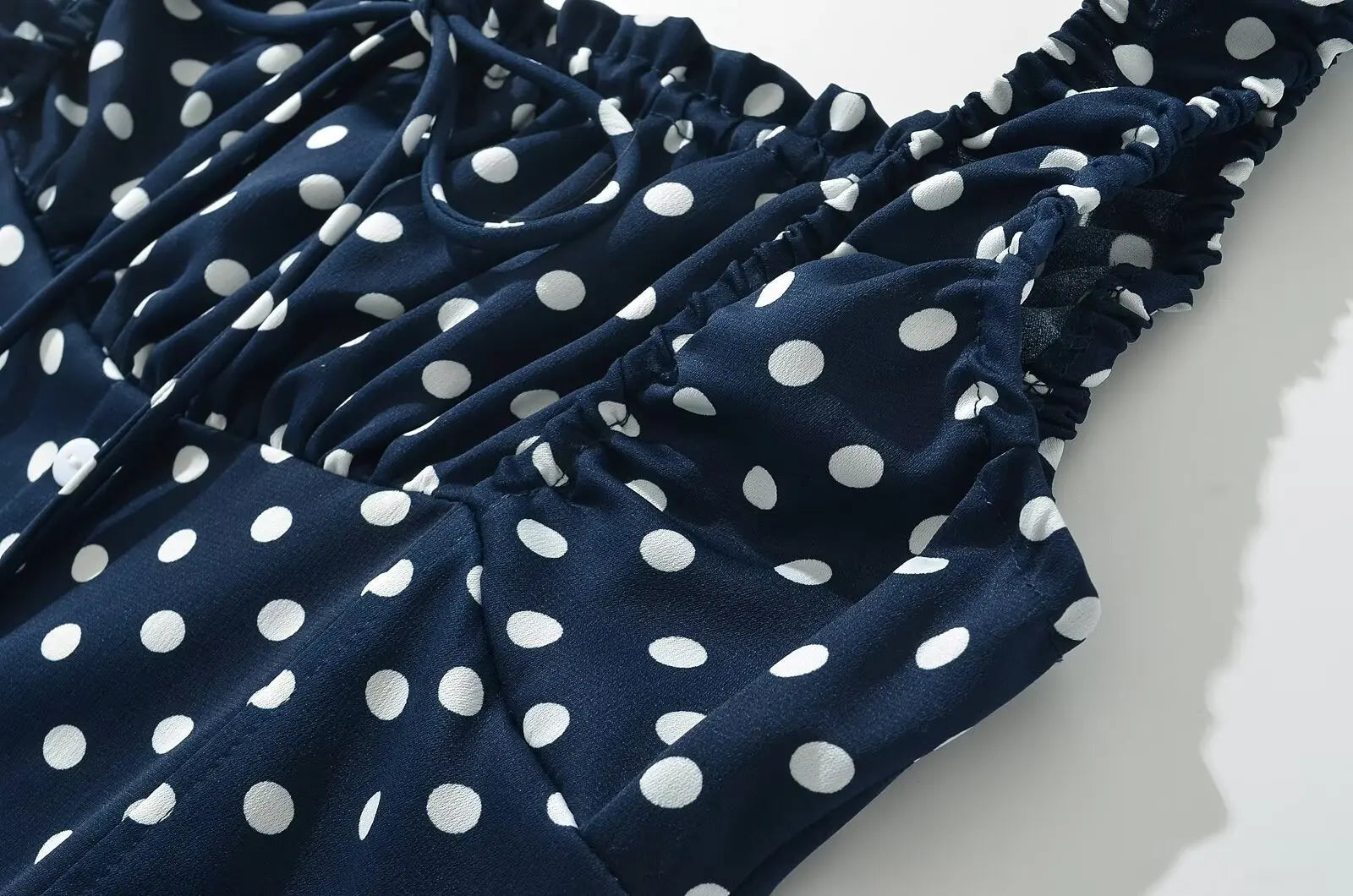LIZAKOSHT  -  Europe and America Summer New Ruffled Mini Dress Polka-dot Strapless Skirt