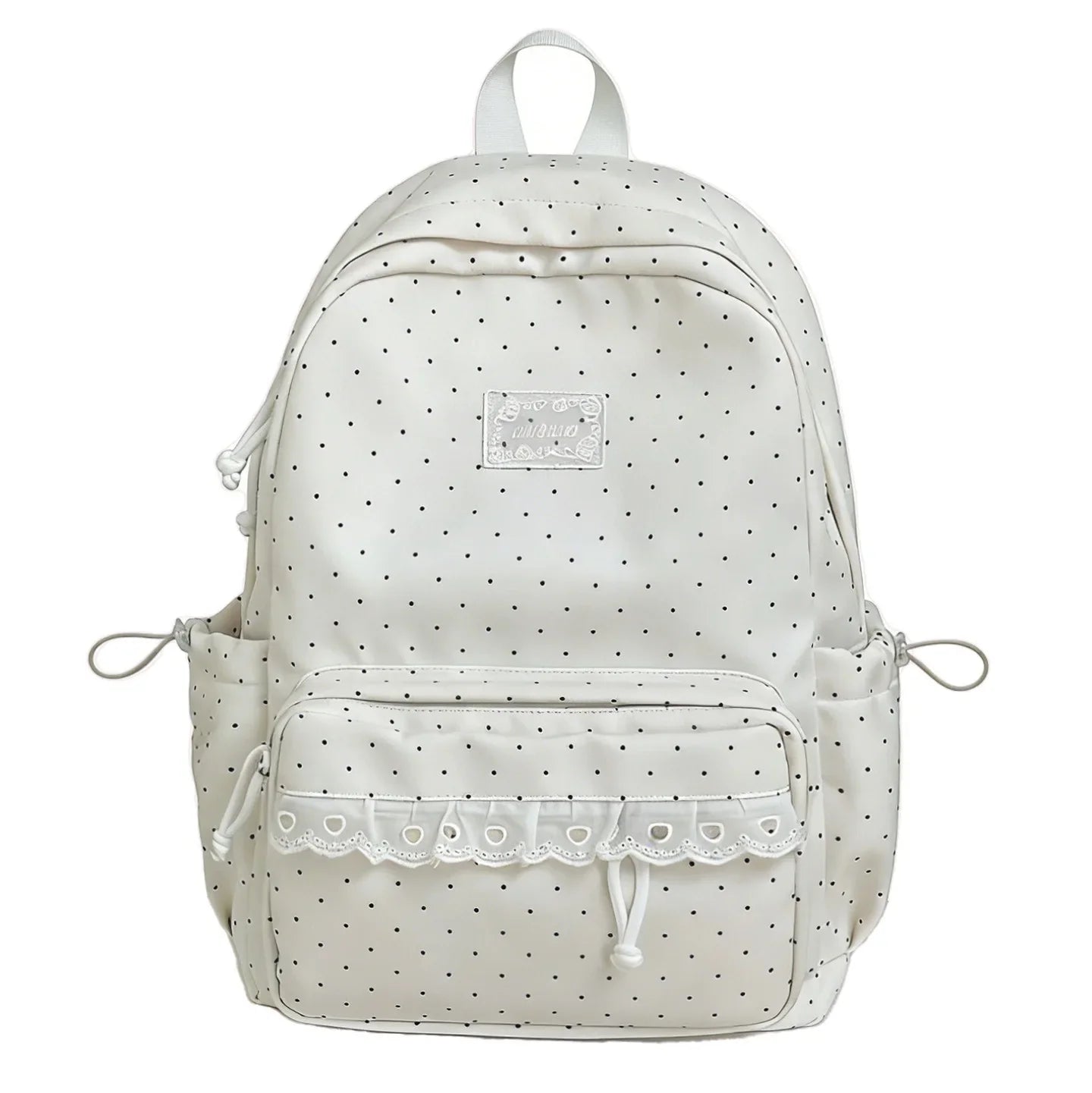 LIZAKOSHT  -  Fashion Polka Dot Travel Backpack Large Capacity Nylon Student Schoolbag Multi-pocket with Lace Laptop Daypack Daily Travel Bag