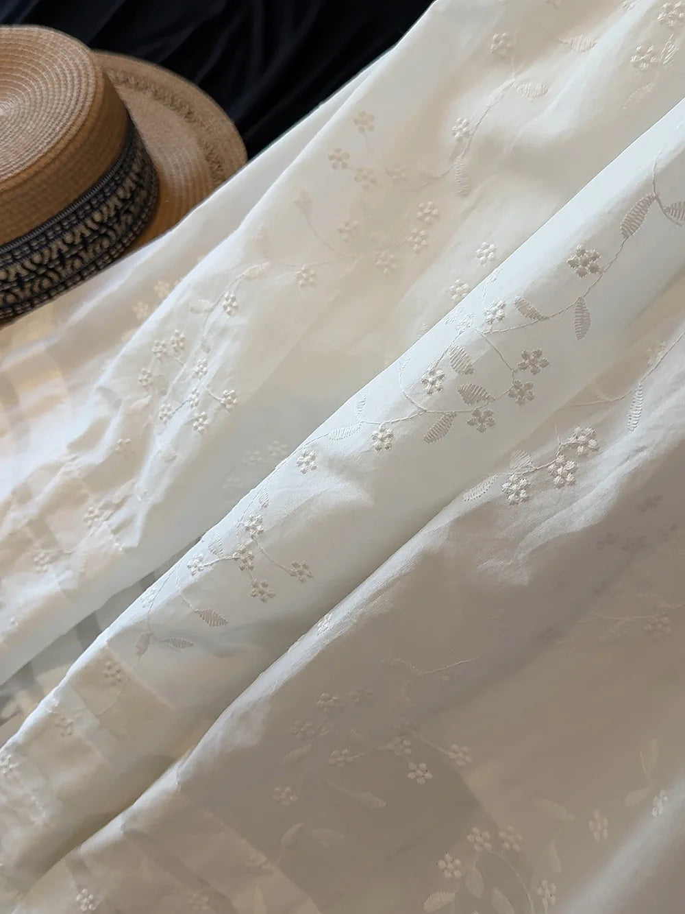 LIZAKOSHT  -  Summer Korean Solid Casual Loose A-LINE Flower Embroidery White Patchwork Ruffles Skirts