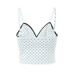 LIZAKOSHT  -  Sweet Women Floral Print Camis Sexy V Neck Sleeveless Female Holiday Summer Crop Top