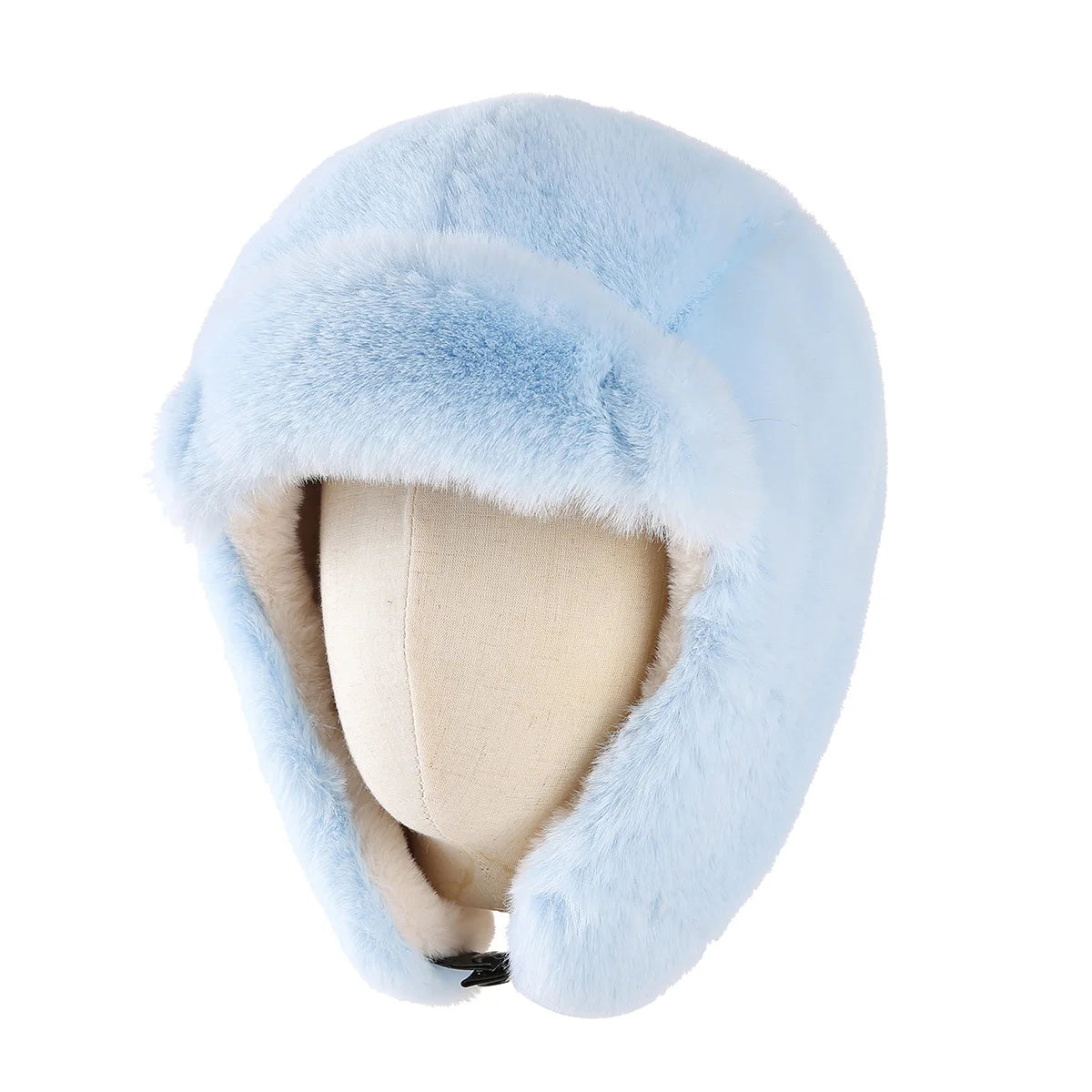 LIZAKOSHT  -   Women Men Winter Faux Fur Trapper Hat Warm Plush Earflap Hat Windproof Buckle Russian Ushanka Ski Snow Cap for Cold Weather