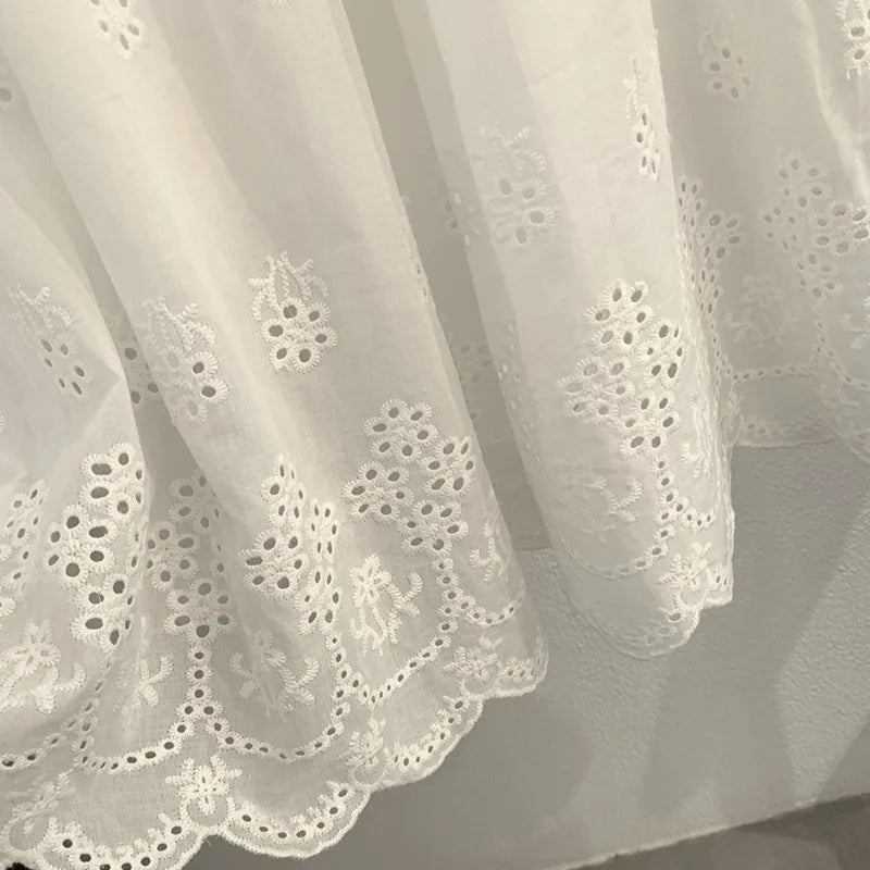LIZAKOSHT  -  Embroidery Art Skirt Women Elastic High Waist Temperament Splicing Medium Long Solid Color Skirt Tide 7353