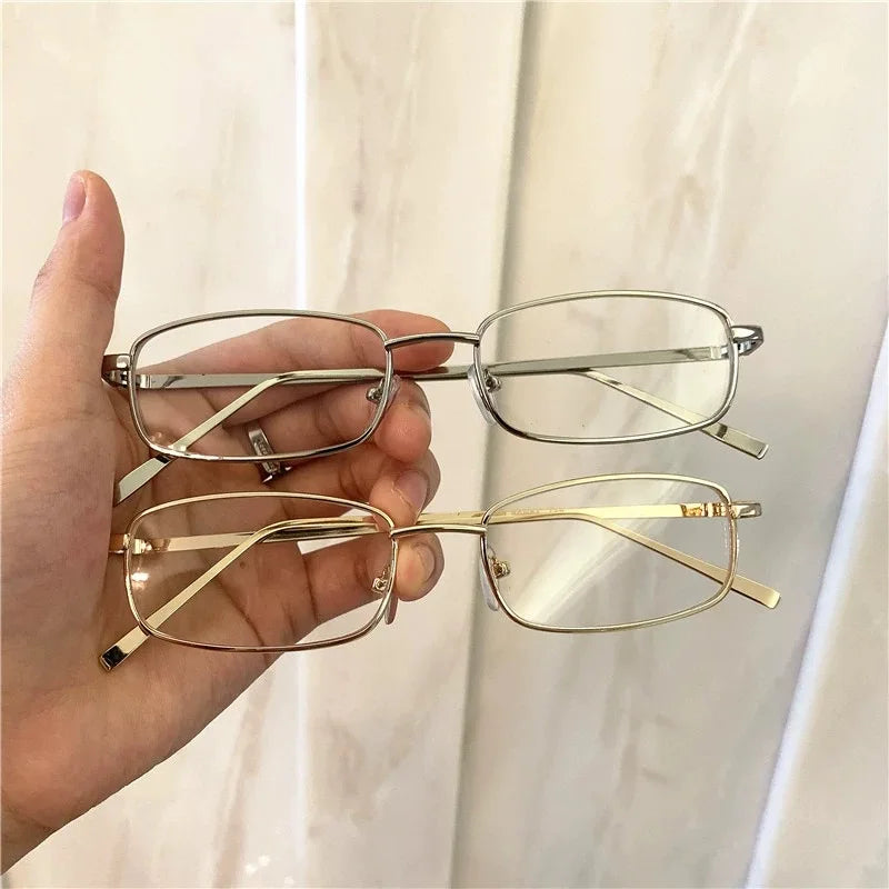 LIZAKOSHT  -  Y2k Small Square Frame Glasses Women Girls Harajuku Anti Blue Light Eyeglasses Retro Metal Alloy Reading Spectacle Eyewears