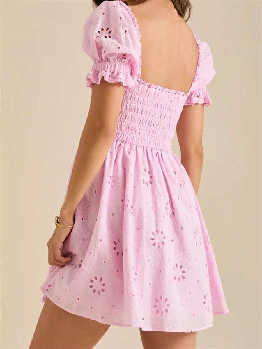 LIZAKOSHT  -  Women s Ruffle Sleeve Floral Print V-Neck Wrap Dress with Tie Waist and Ruffle Hem Knee-Length A-Line Dress