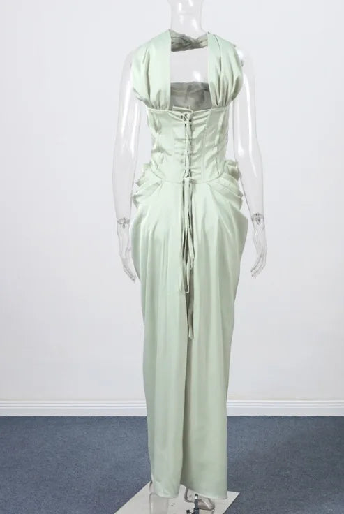 LIZAKOSHT  -  Hip Skirt Slim Fit Luxury Sense Temperament Celebrity Bandeau Waist Pressed Pleated Long Skirt