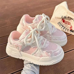 LIZAKOSHT  -  Sweet Women Sneakers Pink Kawaii Design Fashion Womens Sports Shoes Cute Patchwork Korean Style Casual Female Shoes