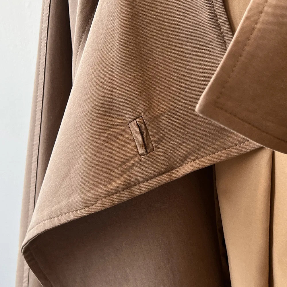 LIZAKOSHT  -  Fashion Minimalism Single Button Trench For Women Lapel Long Sleeve Office Lady Windbreaker Autumn New