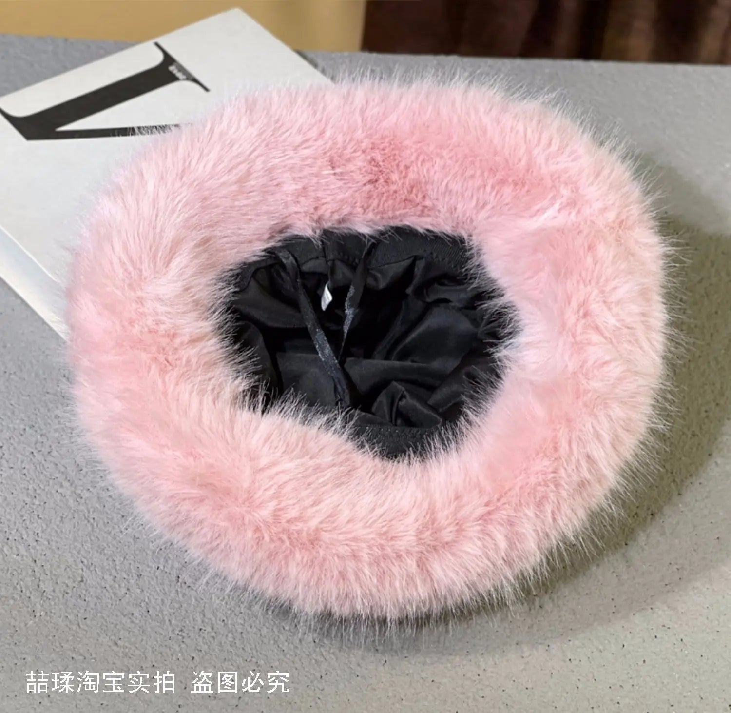 Lizakosht Luxury Faux Mink Fur Bucket Hat for Women Ins Winter Fluffy Plush Warm Fisherman Hat for High Quality Warm Thicken Beanies Hat