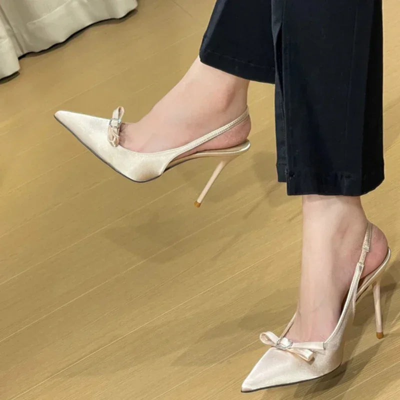 LIZAKOSHT  -  Summer High Heel Women Sandals Fashion Butterfly-knot Crystal Shoes Ladies Elegant Dancing Party Pumps