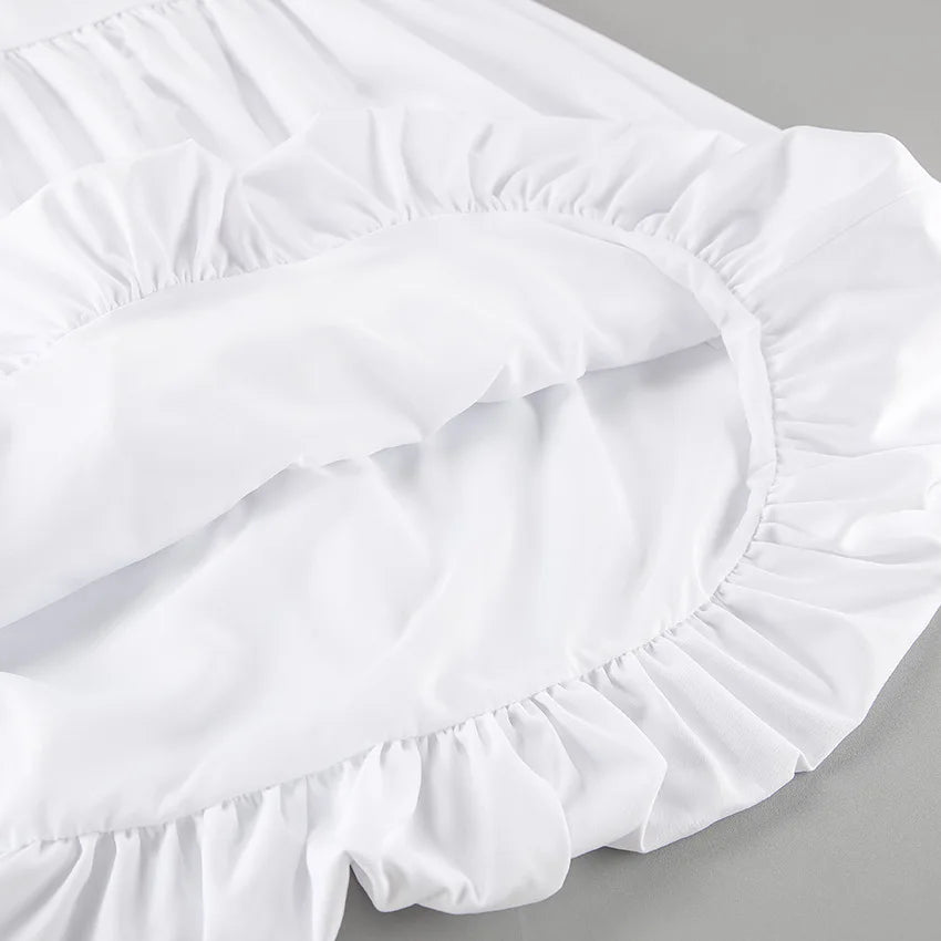 LIZAKOSHT  -  Sexy White Suspender Skirt Women's Seaside Chest Wrap A-word Skirt Short Women's Clothing