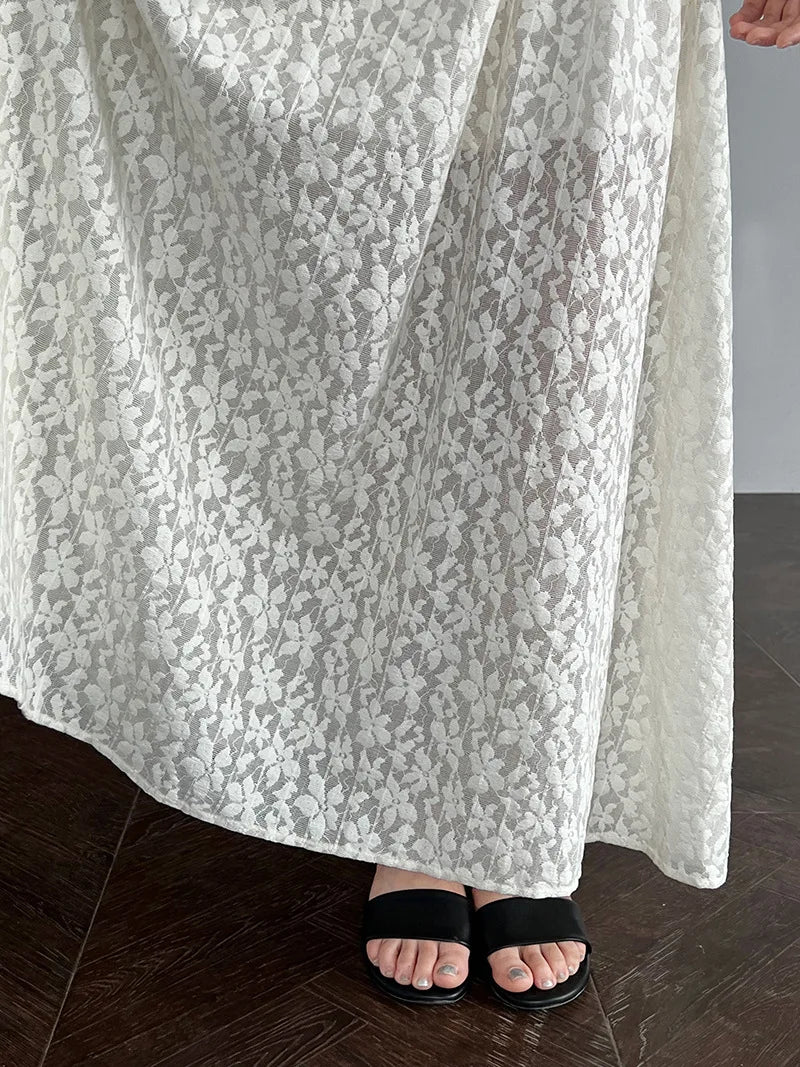 LIZAKOSHT  -  Cotton Blend Women Fashion Sleeveless Flower Long Dress Slim Body Sexy Elegant Spaghetti Strap Beige Maxi Dress Vestidos Clothes