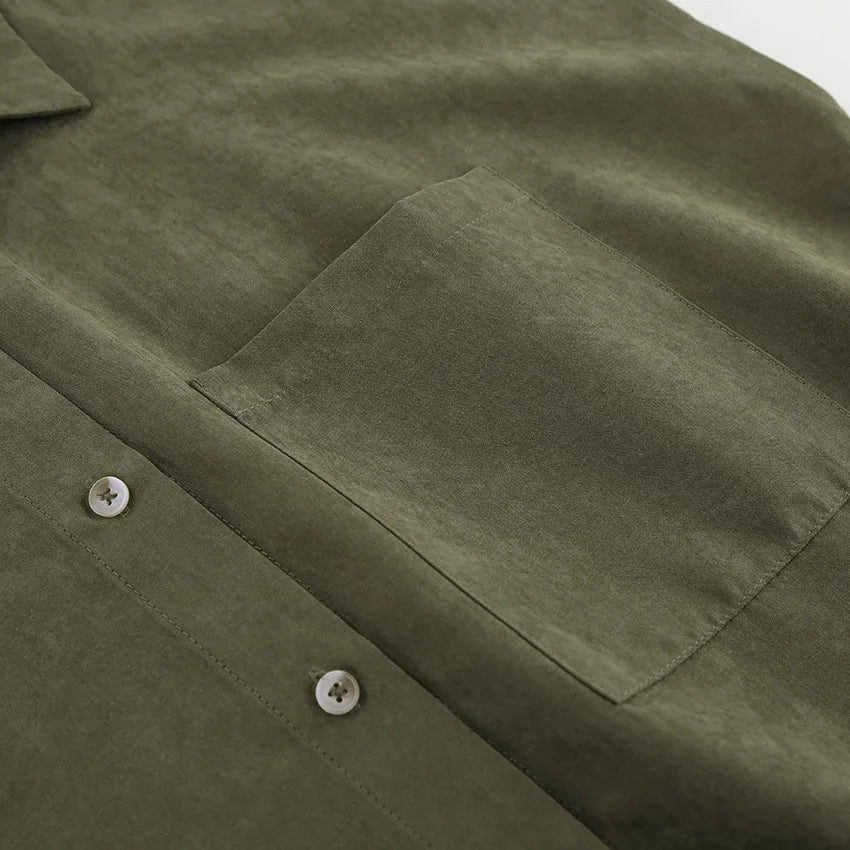 LIZAKOSHT  -  Summer 2025 Vintage Retro Green Blouse Shirt Women Turn-down Collar Single-breasted Pocket Sleeveless Casual Top For Women 55905