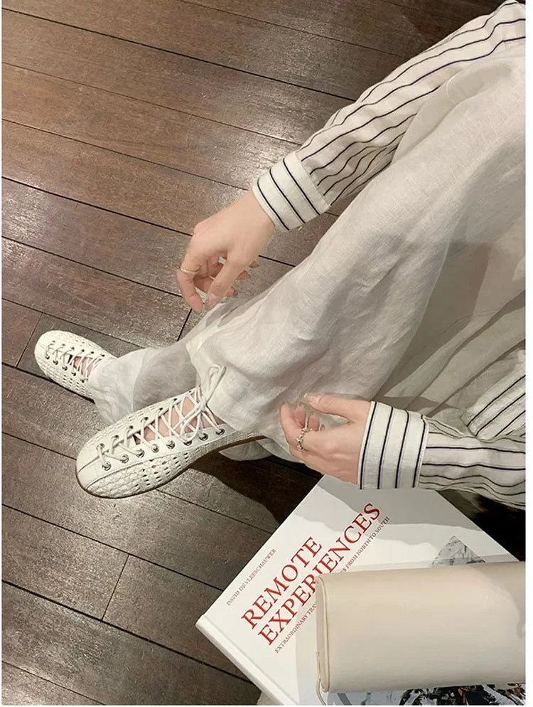 LIZAKOSHT  -  Hollow Out Round Toe Tabi Ballet Flats Heels Sandals Women Comfortable Walking Lazy Loafers Casual Girls Dance Shoes
