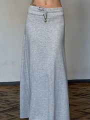 LIZAKOSHT  -  Elegant Fashion Casual Solid Trumpet Skirt Basic Slim Low-Waisted Maxi Skirts Women Autumn Spring Streetwear Lady