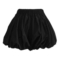 LIZAKOSHT  -  Black Mini y2k Streetwear Women Cute Puff Skirts Summer Fashion High Waist Pleated Short Bubble Lantern Skirt