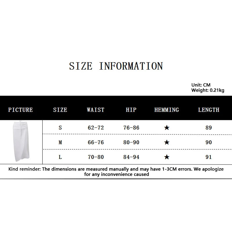 LIZAKOSHT  -  Ruched Long Skirt Women y2k Clothes Solid Color Ruched Waist Side Split Skirt Skirt Summer Party Skirts Streetwear
