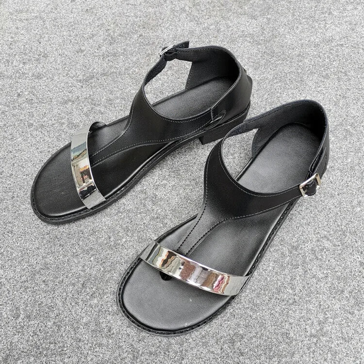 LIZAKOSHT  -  Flat Heels Casual Sandals T-strap Women's Sandals Outdoor Comfortable Shoes