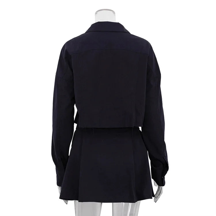 LIZAKOSHT  -  Long-sleeved Short Shirt Dress Summer Women's Two-piece Fashion Design Women's Wear
