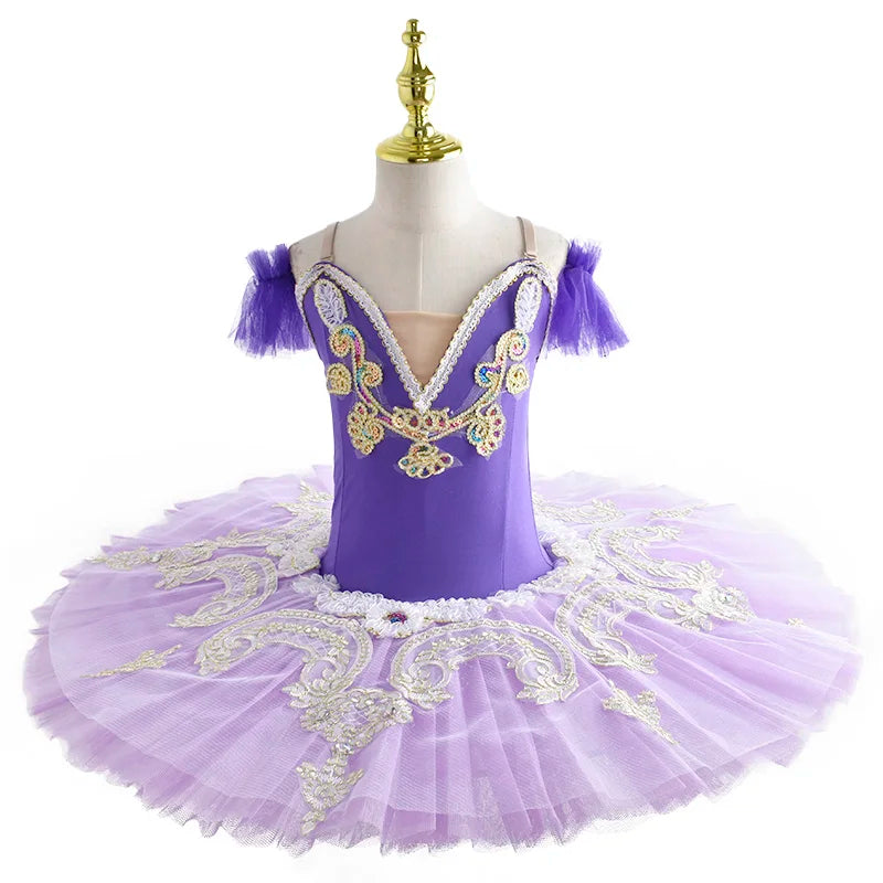Children Professional Ballet Tutu For Kids Girls Red Swan Lake Ballet Dance Clothes Adult Pancake Ballerina Figure Skating Dress