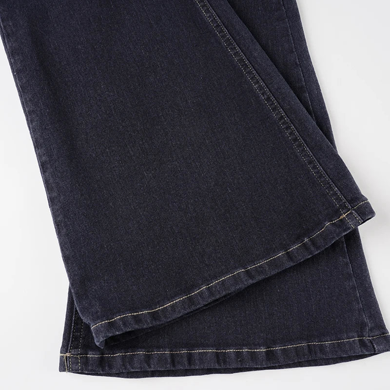 LIZAKOSHT  -  Dark Blue Low-Rise Slim-Fit Flare Jean Y2k Aesthetic 2000s Denim Trousers Chic Sexy Pant Casual Outfit Grunge Fairycore